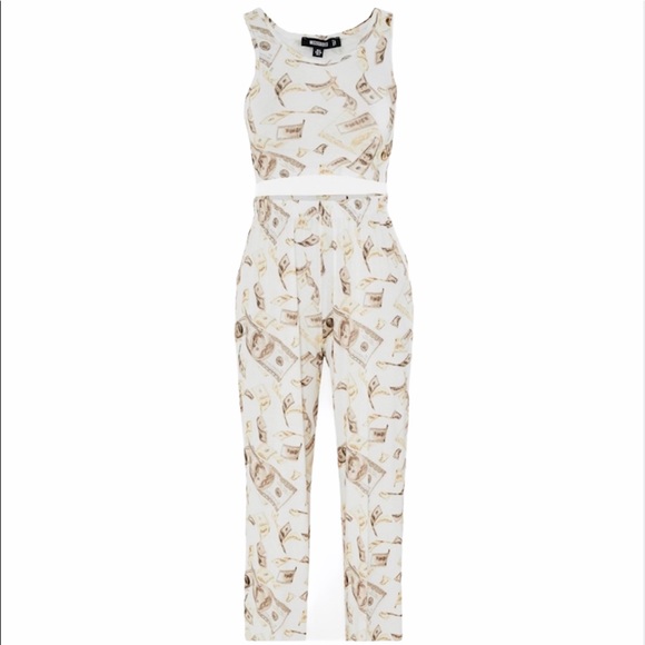 Beige Dollar Print Pajama Set - Picture 1 of 4